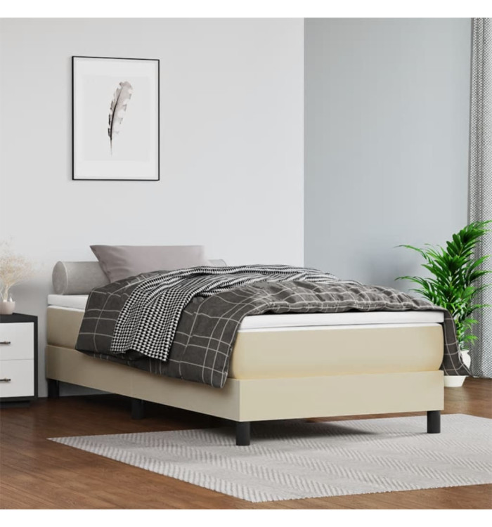 Matelas de lit à ressorts ensachés Crème 90x200x20cm Similicuir | Mobilier & Déco