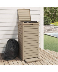 Poubelle d'extérieur marron clair 41x41x86 cm polypropylène | Mobilier & Déco