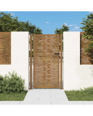 Portail de jardin 105x180 cm acier corten conception de carré | Mobilier & Déco