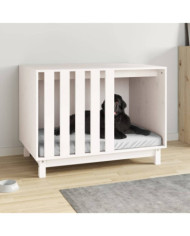 Niche pour chien Blanc 90x60x67 cm Bois de pin massif | Mobilier & Déco