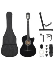 Ensemble de guitare découpée classique 12 pcs 6 cordes Noir 38" | Mobilier & Déco