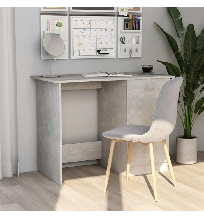 Bureau Gris béton 100x50x76 cm Bois d’ingénierie | Mobilier & Déco