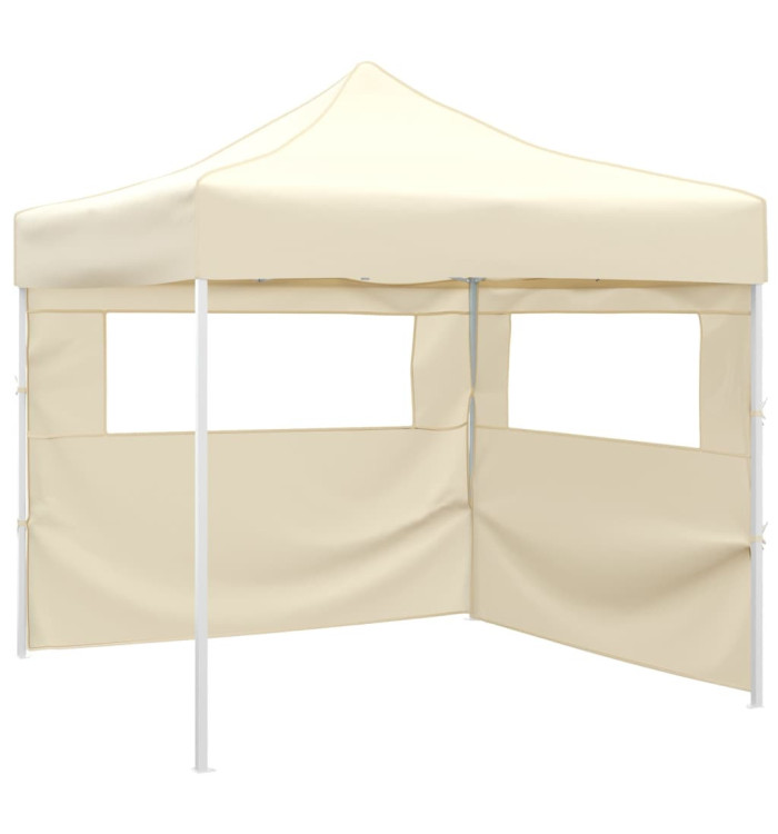 Tente pliable avec 2 parois 3 x 3 m Crème | Mobilier & Déco