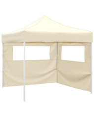 Tente pliable avec 2 parois 3 x 3 m Crème | Mobilier & Déco