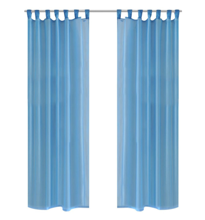 Rideau fin Turquoise 140x245 cm 2 pcs | Mobilier & Déco