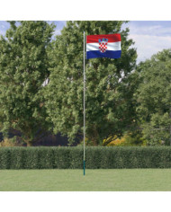 Drapeau de la Croatie et mât 6,23 m Aluminium | Mobilier & Déco