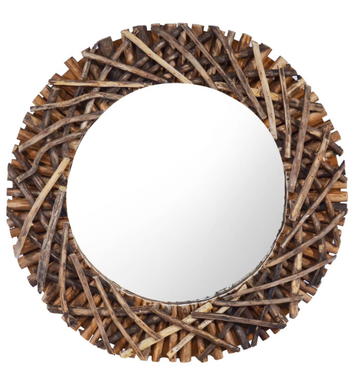 Miroir mural 60 cm Teck Rond | Mobilier & Déco