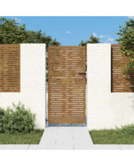 Portail de jardin 85x200 cm acier corten conception de carré | Mobilier & Déco