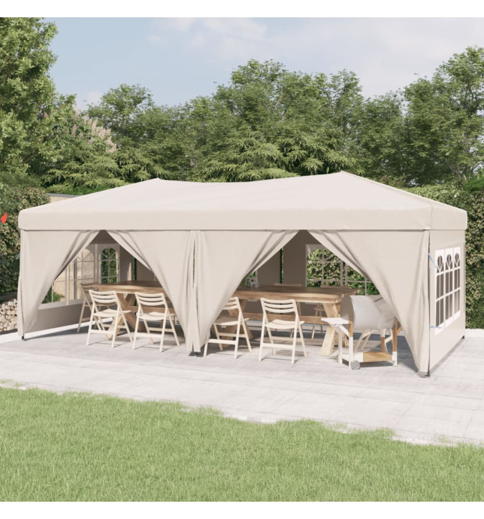 Tente de réception pliable avec parois Crème 3x6 m | Mobilier & Déco