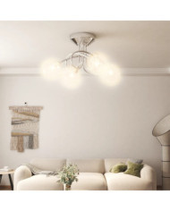 Plafonnier avec abat-jour en maille métallique pour 4 LED G9 | Mobilier & Déco