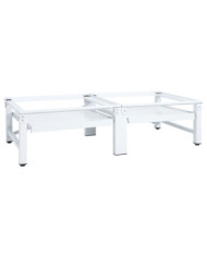 Socle de lave-linge et sèche-linge et étagère coulissante Blanc | Mobilier & Déco
