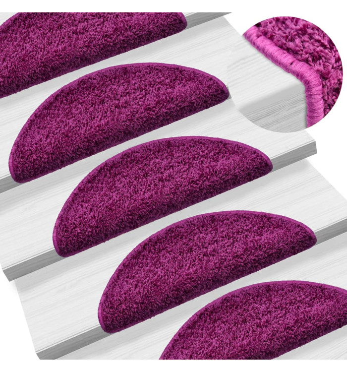 Tapis d'escalier 10 pcs 56x17x3 cm Violet | Mobilier & Déco