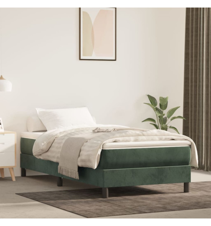 Matelas de lit à ressorts ensachés Vert foncé 100x200x20 cm | Mobilier & Déco
