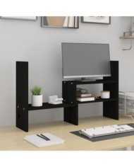 Support pour moniteur Noir (39-72)x17x43 cm Bois de pin solide | Mobilier & Déco