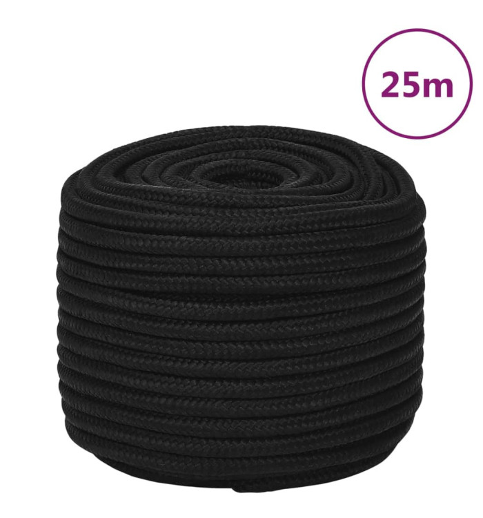 Corde de travail Noir 12 mm 25 m Polyester | Mobilier & Déco