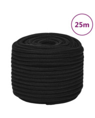 Corde de travail Noir 12 mm 25 m Polyester | Mobilier & Déco
