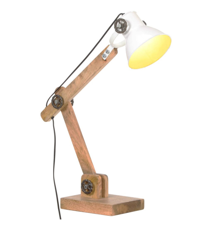 Lampe de bureau industrielle Blanc Rond 58x18x90 cm E27 | Mobilier & Déco