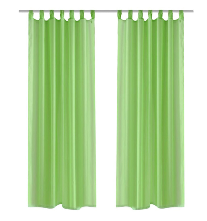 Rideau fin Vert pomme 140x175 cm 2 pcs | Mobilier & Déco