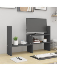 Support pour moniteur Gris (39-72)x17x43 cm Bois de pin solide | Mobilier & Déco