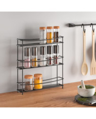 Metaltex Étagère à épices à 3 niveaux Kumino Noir | Mobilier & Déco
