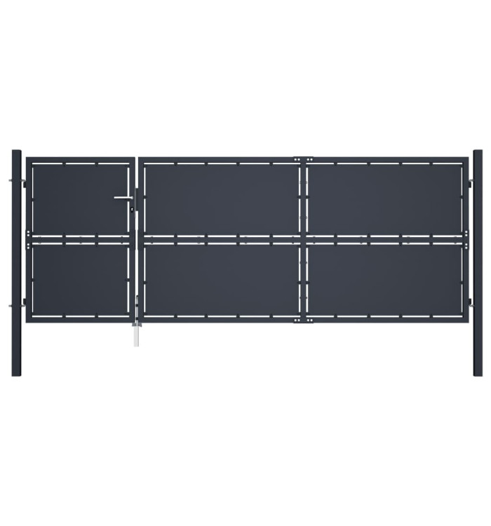 Portail de jardin Acier 350 x 125 cm Anthracite | Mobilier & Déco