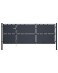 Portail de jardin Acier 350 x 125 cm Anthracite | Mobilier & Déco