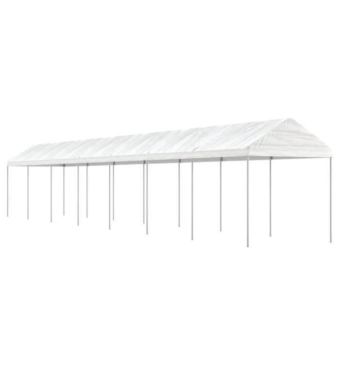 Belvédère avec toit blanc 15,61x2,28x2,69 m polyéthylène | Mobilier & Déco