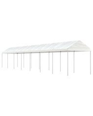 Belvédère avec toit blanc 15,61x2,28x2,69 m polyéthylène | Mobilier & Déco