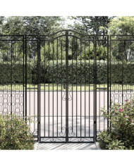 Portail de jardin noir 121x8x180 cm fer forgé | Mobilier & Déco