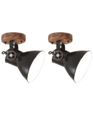 Lampe murale industrielle/de plafond 2 pcs Noir 20x25 cm E27 | Mobilier & Déco