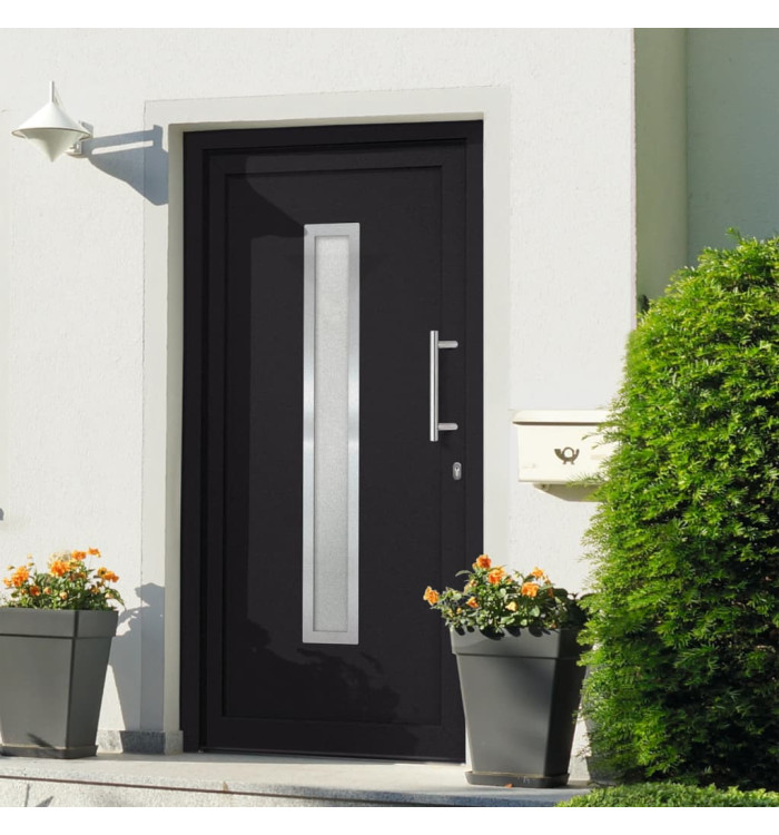 Porte d'entrée Anthracite 88x200 cm | Mobilier & Déco
