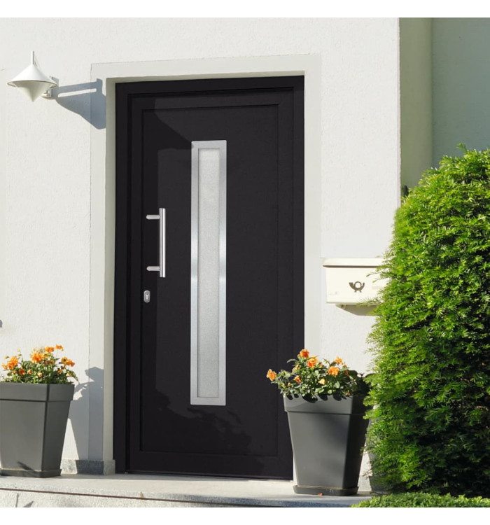 Porte d'entrée Anthracite 98x190 cm | Mobilier & Déco