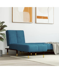 Chaise longue bleu velours | Mobilier & Déco
