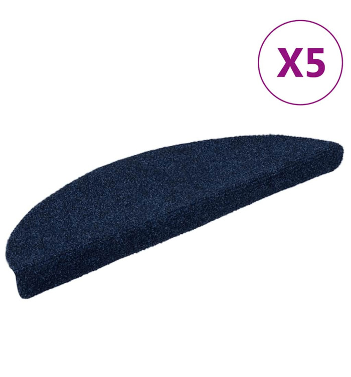 Tapis autoadhésifs 5 pcs Bleu marine 56x17x3 cm Aiguilleté | Mobilier & Déco