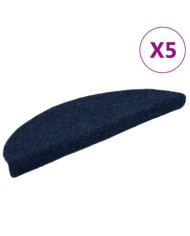 Tapis autoadhésifs 5 pcs Bleu marine 56x17x3 cm Aiguilleté | Mobilier & Déco
