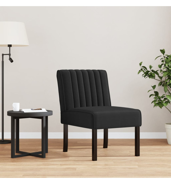 Fauteuil sans accoudoirs noir velours | Mobilier & Déco