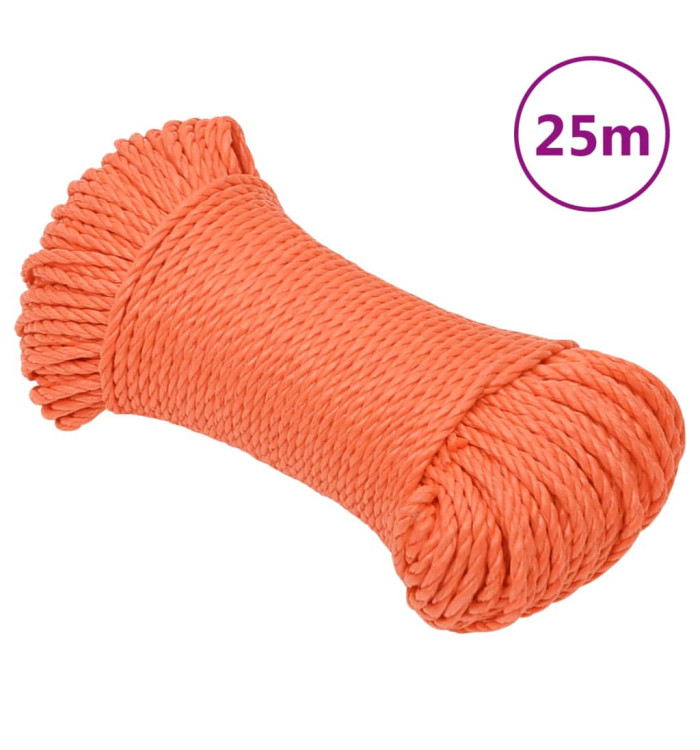 Corde de travail Orange 6 mm 25 m Polypropylène | Mobilier & Déco