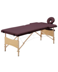 Table de massage pliable 2 zones Violet vin | Mobilier & Déco