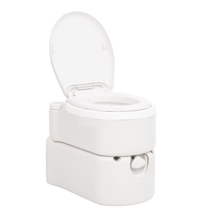 Toilette de camping intégrée blanc 24+17 L PEHD et PP | Mobilier & Déco