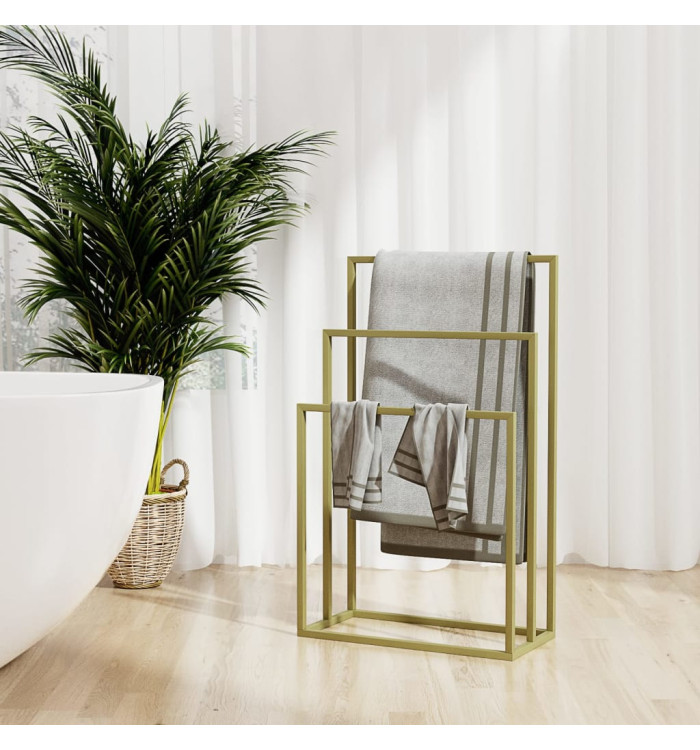 Porte-serviettes sur pied Doré 48x24x79 cm Fer | Mobilier & Déco