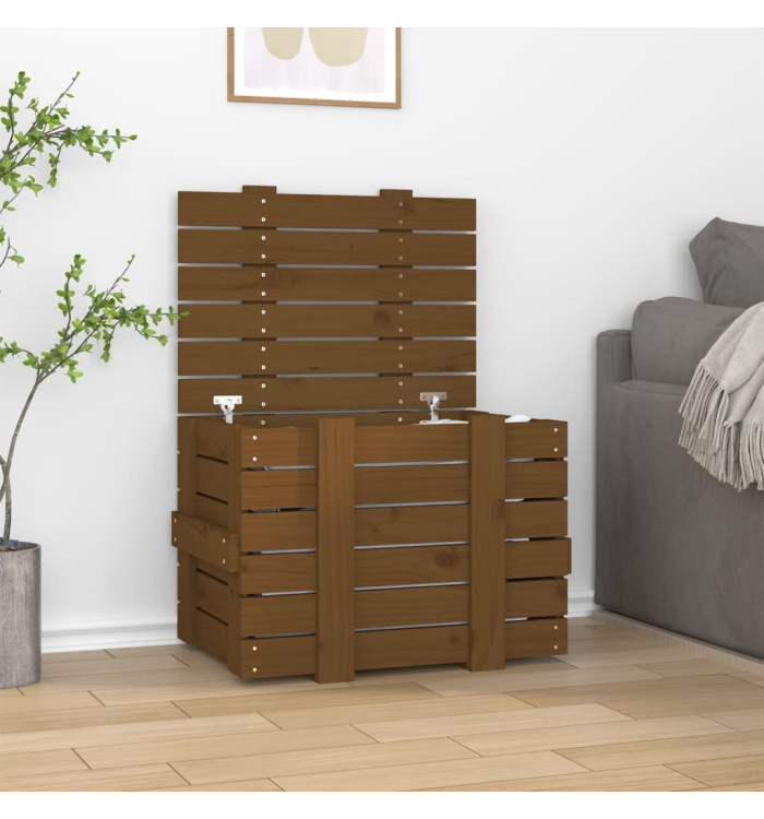 Boîte de rangement Marron miel 58x40,5x42 cm Bois massif pin | Mobilier & Déco