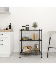 Étagère de rangement 3 niveaux 60x35x76 cm noir 150 kg | Mobilier & Déco