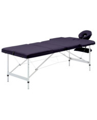 Table de massage pliable 3 zones Aluminium Violet | Mobilier & Déco