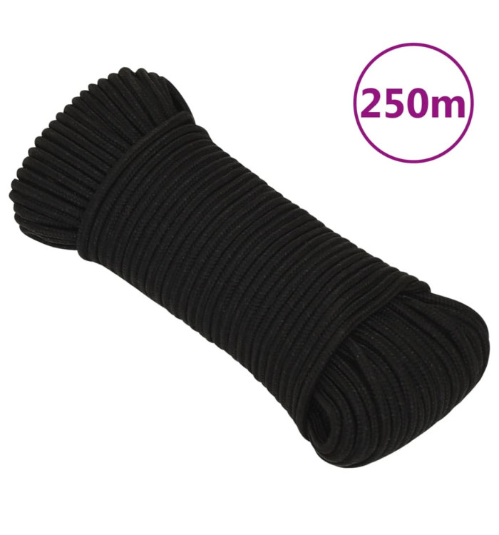 Corde de travail Noir 4 mm 250 m Polyester | Mobilier & Déco
