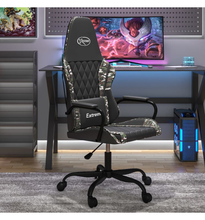 Chaise de jeu Noir et camouflage Similicuir | Mobilier & Déco