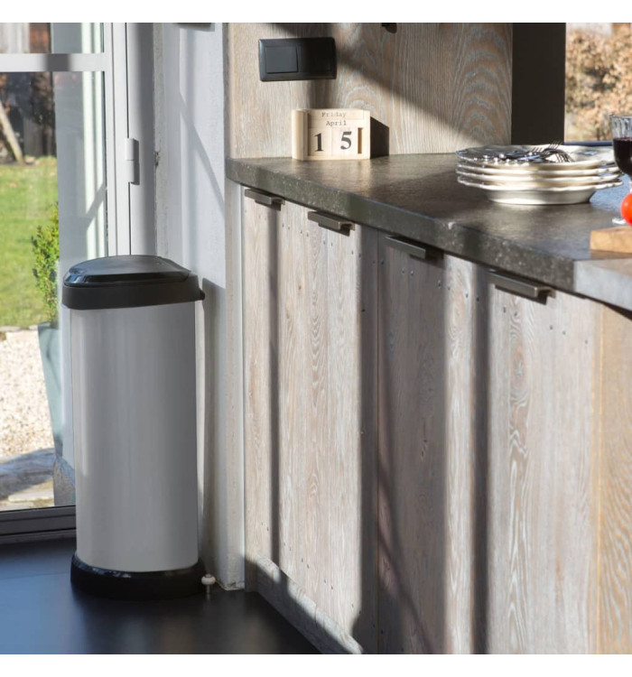 Curver Poubelle à pédale Deco Ovale 40 L Argenté | Mobilier & Déco