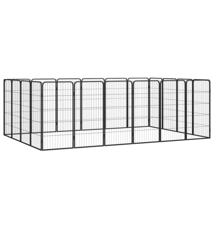 Parc pour chien 20panneaux Noir 50x100cm Acier enduit de poudre | Mobilier & Déco