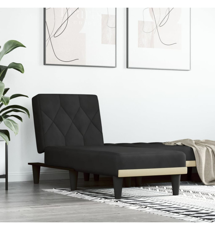 Chaise longue noir velours | Mobilier & Déco