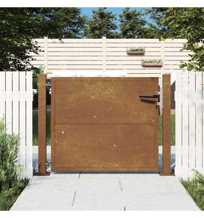 Portail de jardin 105x80 cm acier corten | Mobilier & Déco