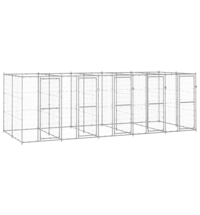 Chenil extérieur Acier galvanisé 12,1 m² | Mobilier & Déco